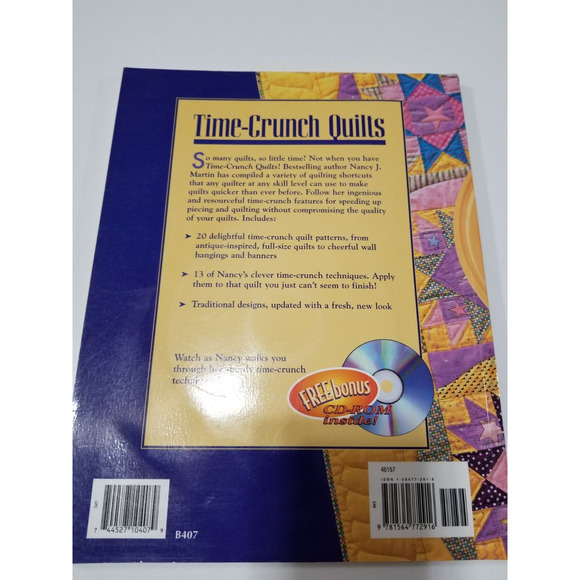 Time-Crunch Quilts by Nancy J. Martin (2000, Other) ITEM NO. 427 - Picture 2 of 3